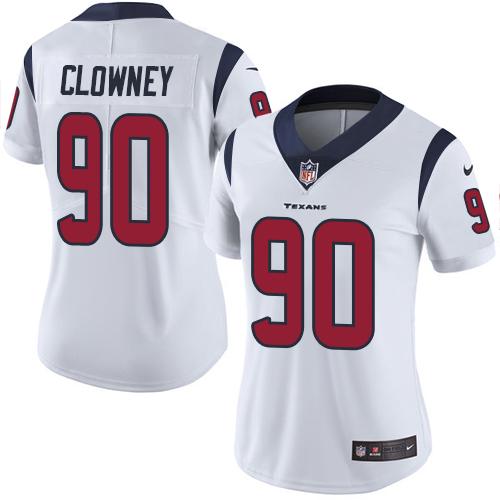 Nike Texans #90 Jadeveon Clowney White Women's Stitched NFL Vapor Untouchable Limited Jersey